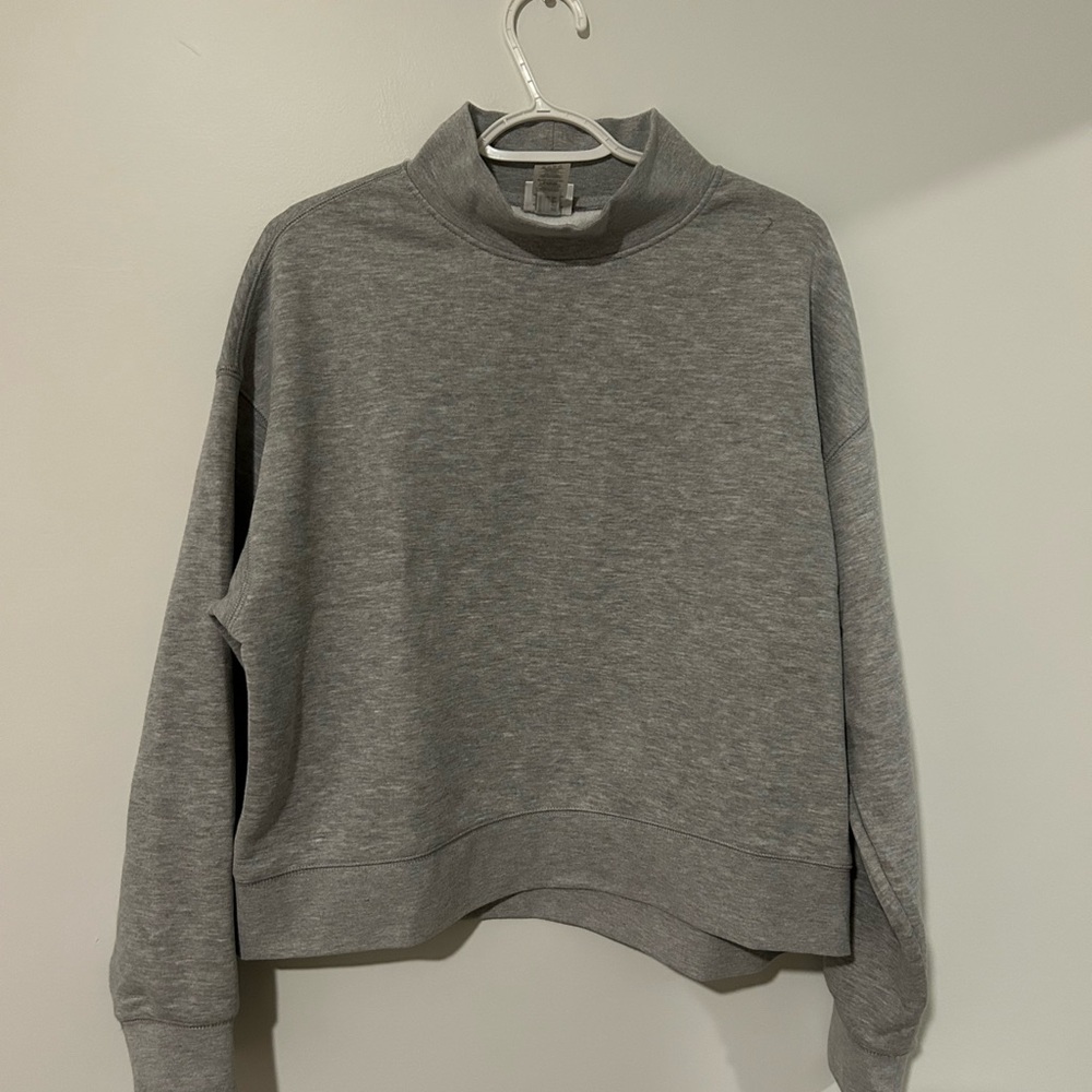 Reebok Grey Heather Mock Neck Sweatshirt